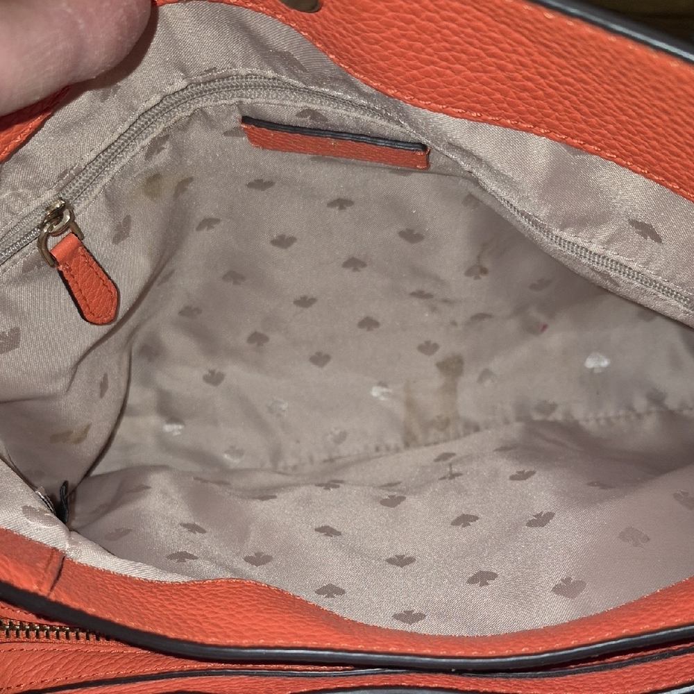 kate spade Leila Elegant Orange Suede Shoulder Bag. - Picture 12 of 16
